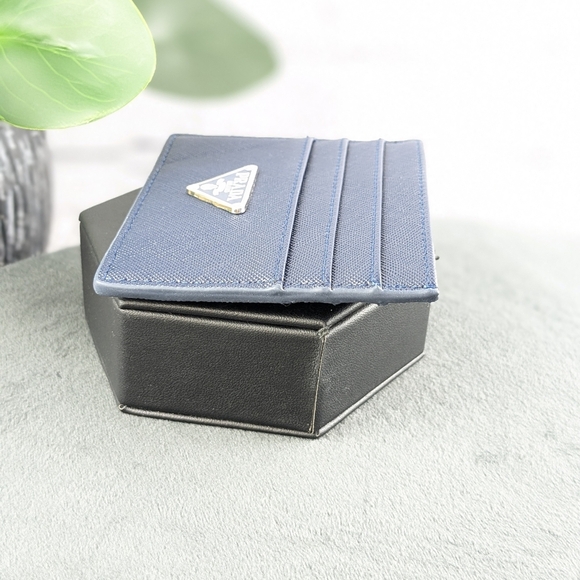 Prada front pocket wallet card case, navy blue - Picture 12 of 14
